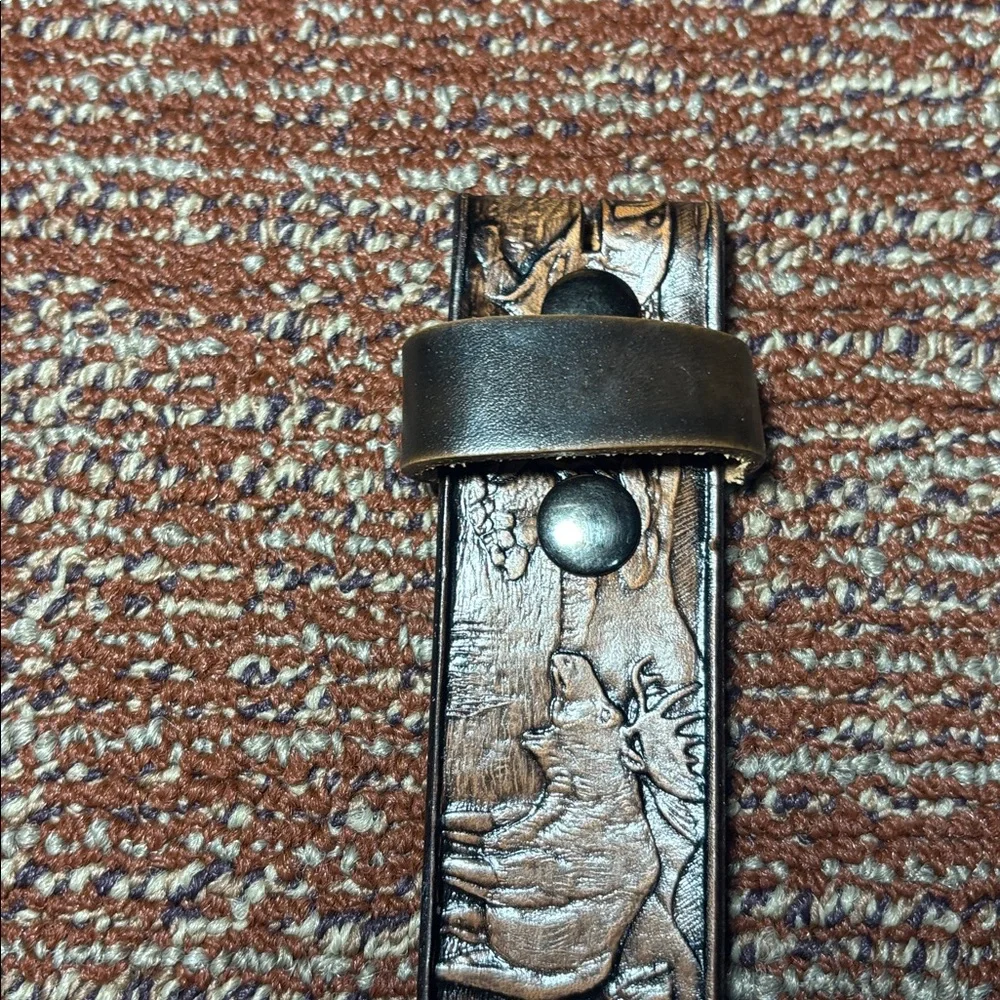 Artec Canada men’s embossed leather belt (no buckle) men’s fishing hunting belt